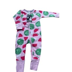Bonds Pink and Green Watermelon Kids Footie Pajamas